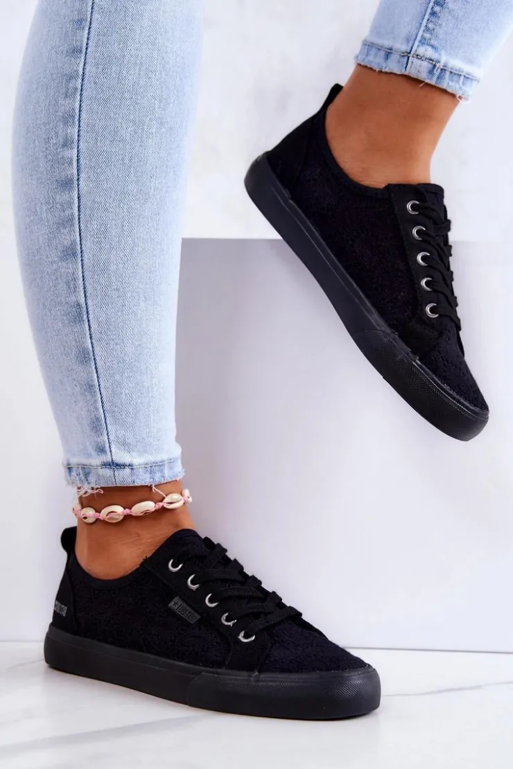 Damskie Big Star Shoes Trampki Ażurowe BIG STAR JJ274064 Czarne