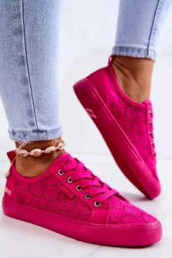 Damskie Big Star Shoes Trampki Ażurowe BIG STAR JJ274060 Różowe