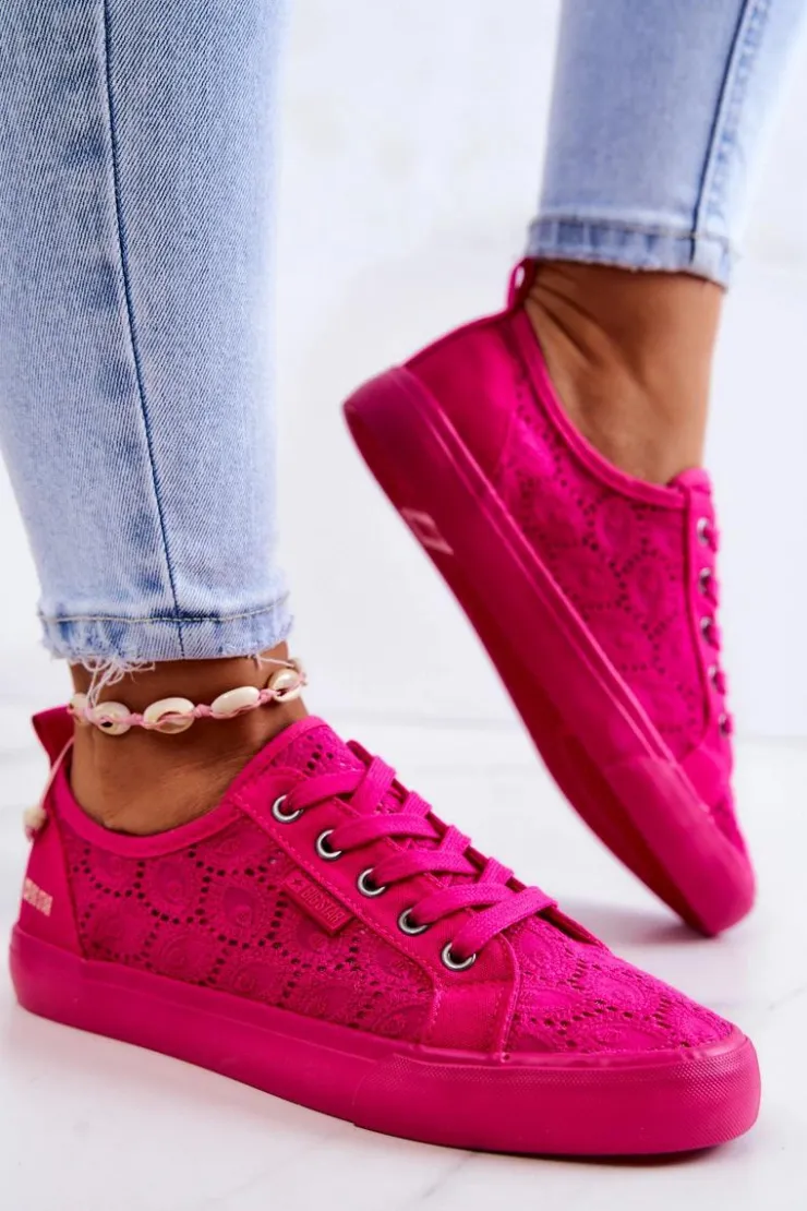 Damskie Big Star Shoes Trampki Ażurowe BIG STAR JJ274060 Różowe