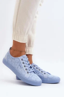 Sale Big Star Shoes Trampki Ażurowe BIG STAR JJ274061 Niebieskie