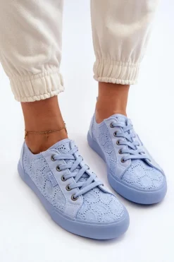 Sale Big Star Shoes Trampki Ażurowe BIG STAR JJ274061 Niebieskie