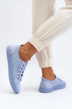 Sale Big Star Shoes Trampki Ażurowe BIG STAR JJ274061 Niebieskie