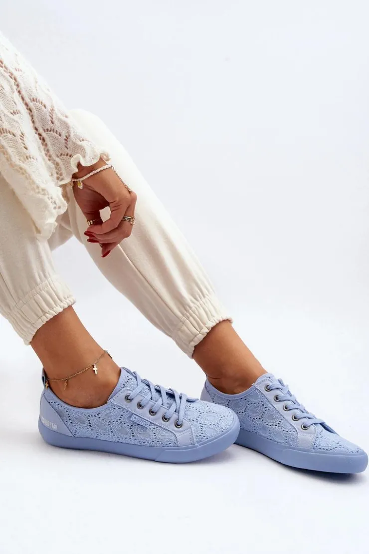 Sale Big Star Shoes Trampki Ażurowe BIG STAR JJ274061 Niebieskie