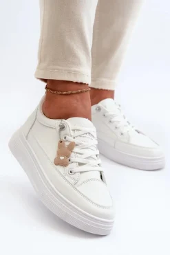 Buty damskie Vinceza Sneakersy Damskie*Trampki Buty Sportowe Damskie Na Platformie Z Ozdobą Białe Vinceza 13613