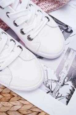 Damskie Boto Trampki Damskie Białe Różowy Pasek Nigrid2