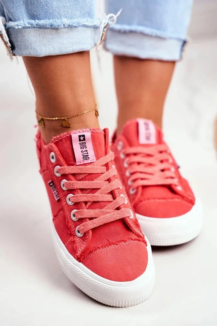 Clearance Big Star Shoes Trampki Damskie Big Star Czerwone DD274449