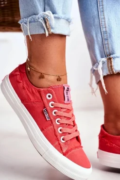 Clearance Big Star Shoes Trampki Damskie Big Star Czerwone DD274449