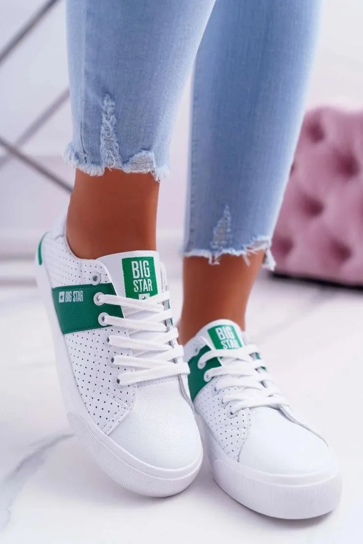 Big Star Shoes Trampki Damskie Big Star|Trampki Damskie Niskie*Trampki Damskie Big Star Białe EE274336