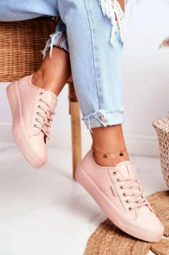 Sale Big Star Shoes Trampki Damskie Big Star Różowe GG274103