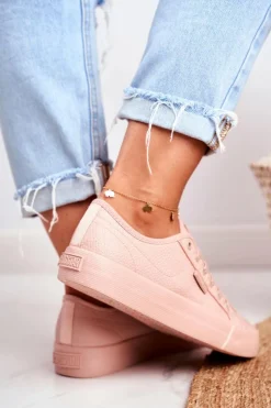 Sale Big Star Shoes Trampki Damskie Big Star Różowe GG274103