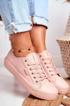 Sale Big Star Shoes Trampki Damskie Big Star Różowe GG274103