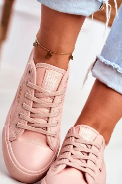 Sale Big Star Shoes Trampki Damskie Big Star Różowe GG274103