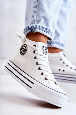 Hot Big Star Shoes Trampki Damskie Big Star Białe GG274013 Biały