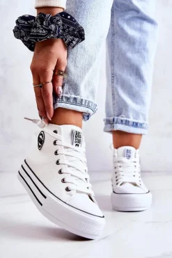 Hot Big Star Shoes Trampki Damskie Big Star Białe GG274013 Biały