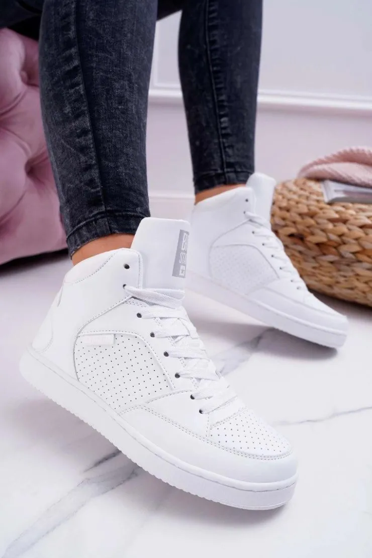 Big Star Shoes Trampki Damskie Big Star|Trampki Damskie Wysokie*Trampki Damskie Big Star Wysokie Białe EE274210