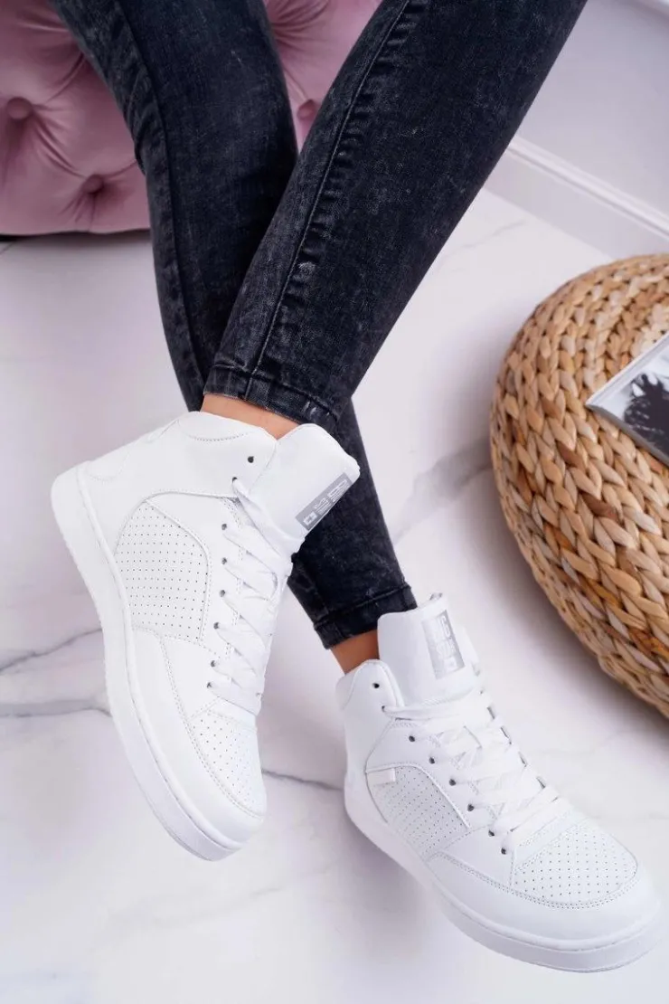 Big Star Shoes Trampki Damskie Big Star|Trampki Damskie Wysokie*Trampki Damskie Big Star Wysokie Białe EE274210