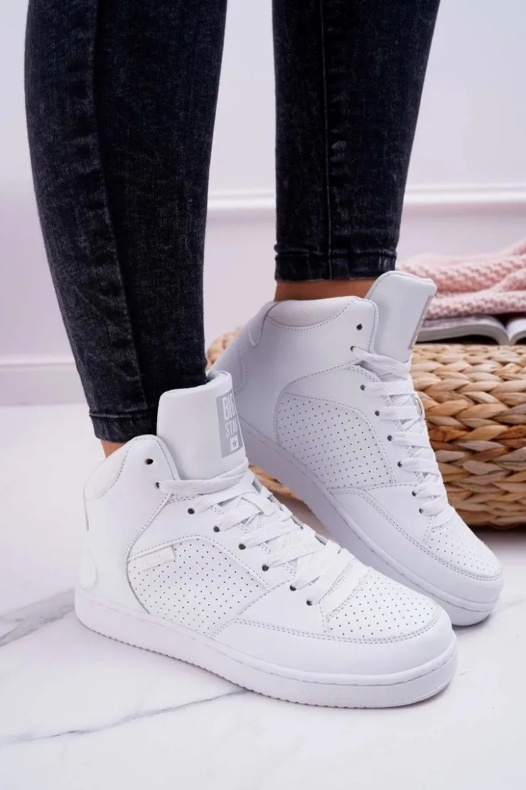 Big Star Shoes Trampki Damskie Big Star|Trampki Damskie Wysokie*Trampki Damskie Big Star Wysokie Białe EE274210