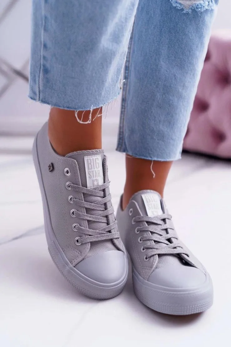 Damskie Big Star Shoes Trampki Damskie Big Star Jasnoszare EE274394