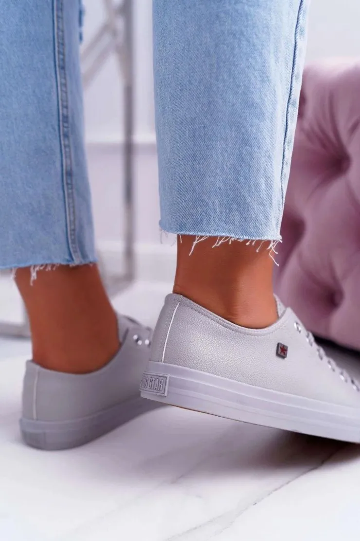 Damskie Big Star Shoes Trampki Damskie Big Star Jasnoszare EE274394