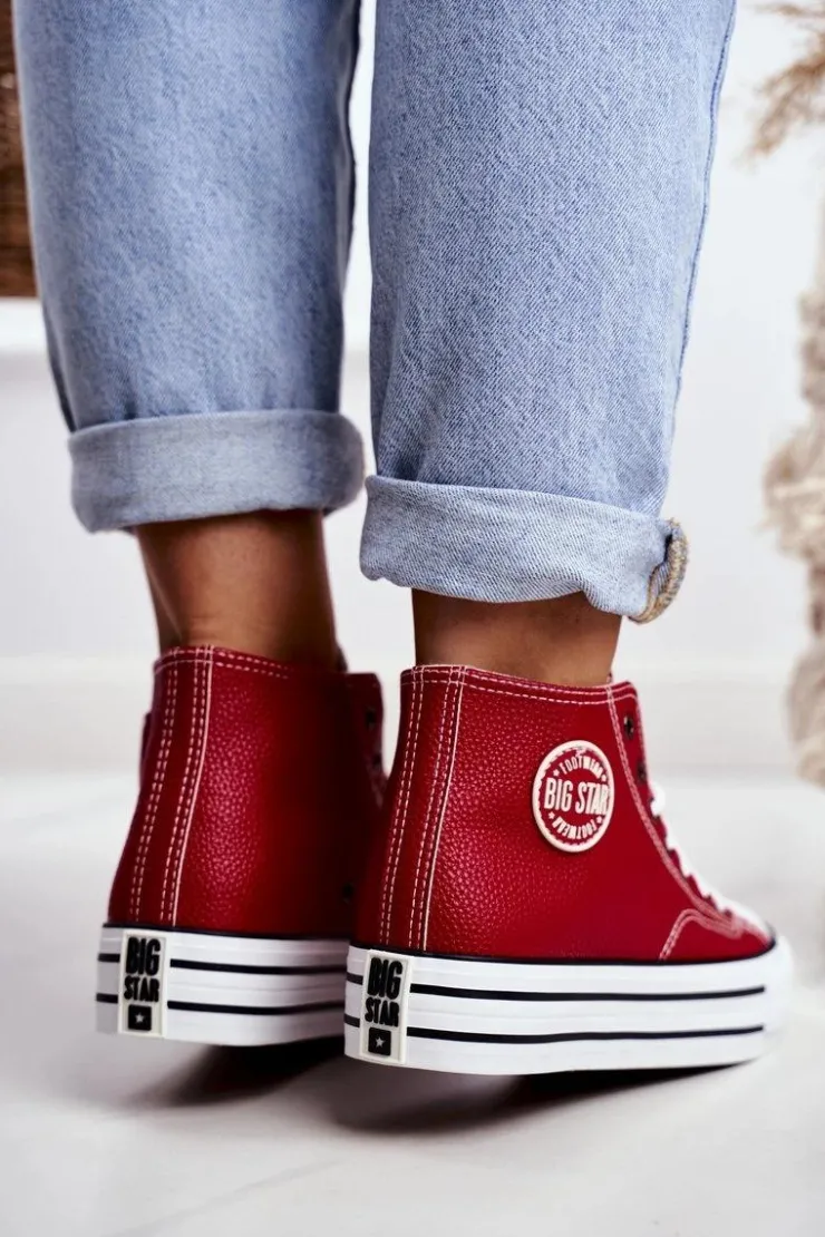 Online Big Star Shoes Trampki Damskie Big Star Czerwone GG274014