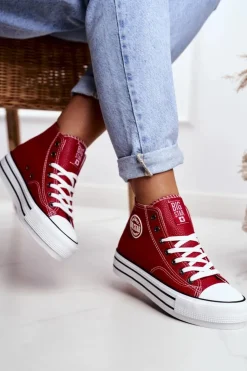 Online Big Star Shoes Trampki Damskie Big Star Czerwone GG274014