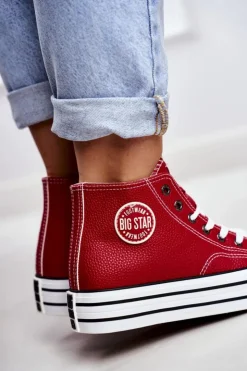 Online Big Star Shoes Trampki Damskie Big Star Czerwone GG274014