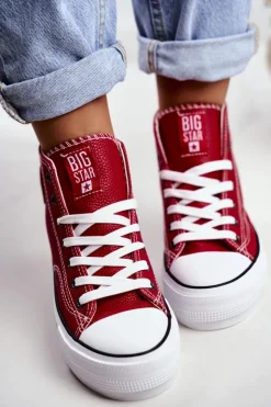 Online Big Star Shoes Trampki Damskie Big Star Czerwone GG274014