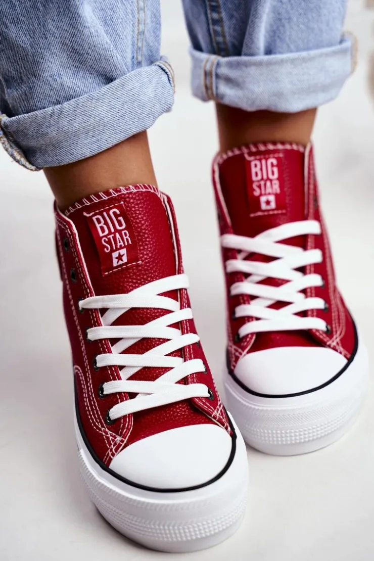 Online Big Star Shoes Trampki Damskie Big Star Czerwone GG274014