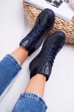 Big Star Shoes Trampki Ocieplane|Trampki Damskie Big Star*Trampki Damskie Big Star Wysokie Ocieplane Granatowe EE274147