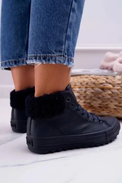 Big Star Shoes Trampki Ocieplane|Trampki Damskie Big Star*Trampki Damskie Big Star Wysokie Ocieplane Granatowe EE274147