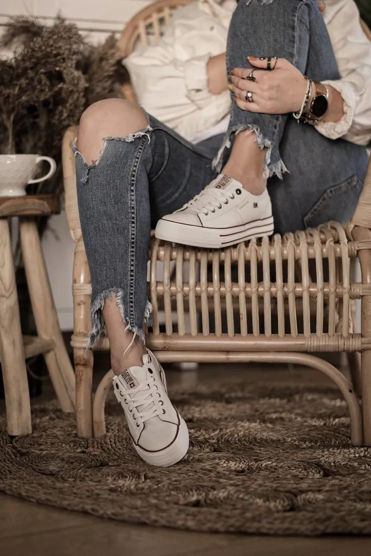 Damskie Big Star Shoes Trampki Damskie Big Star Białe GG274140