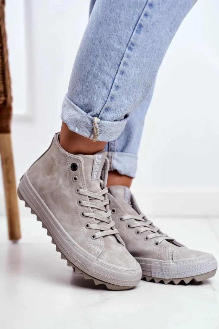 Big Star Shoes Trampki Ocieplane|Trampki Damskie Big Star*Trampki Damskie Big Star Wysokie Ocieplane Szare GG274070