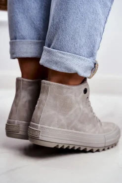 Big Star Shoes Trampki Ocieplane|Trampki Damskie Big Star*Trampki Damskie Big Star Wysokie Ocieplane Szare GG274070