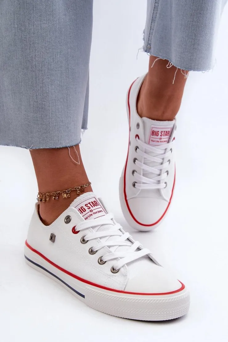 Big Star Shoes Trampki Damskie Big Star NN274656 HI-POLY SYSTEM Białe