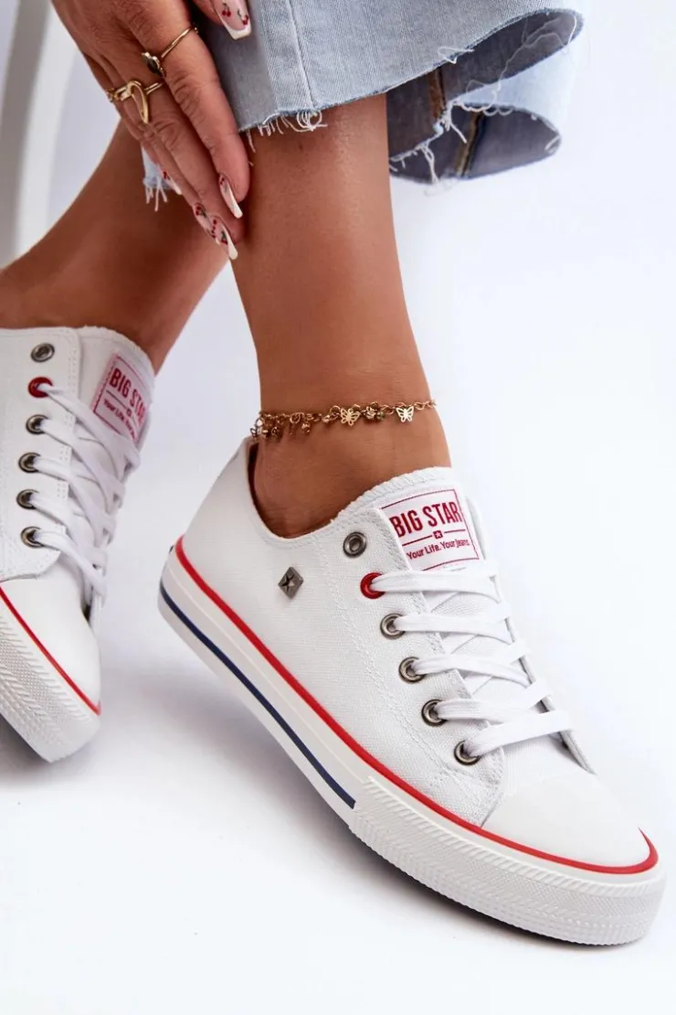 Big Star Shoes Trampki Damskie Big Star NN274656 HI-POLY SYSTEM Białe