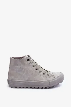 Damskie Big Star Shoes Trampki Damskie Big Star Wysokie Ocieplane Szare GG274070