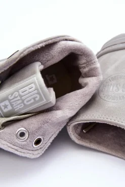 Damskie Big Star Shoes Trampki Damskie Big Star Wysokie Ocieplane Szare GG274070