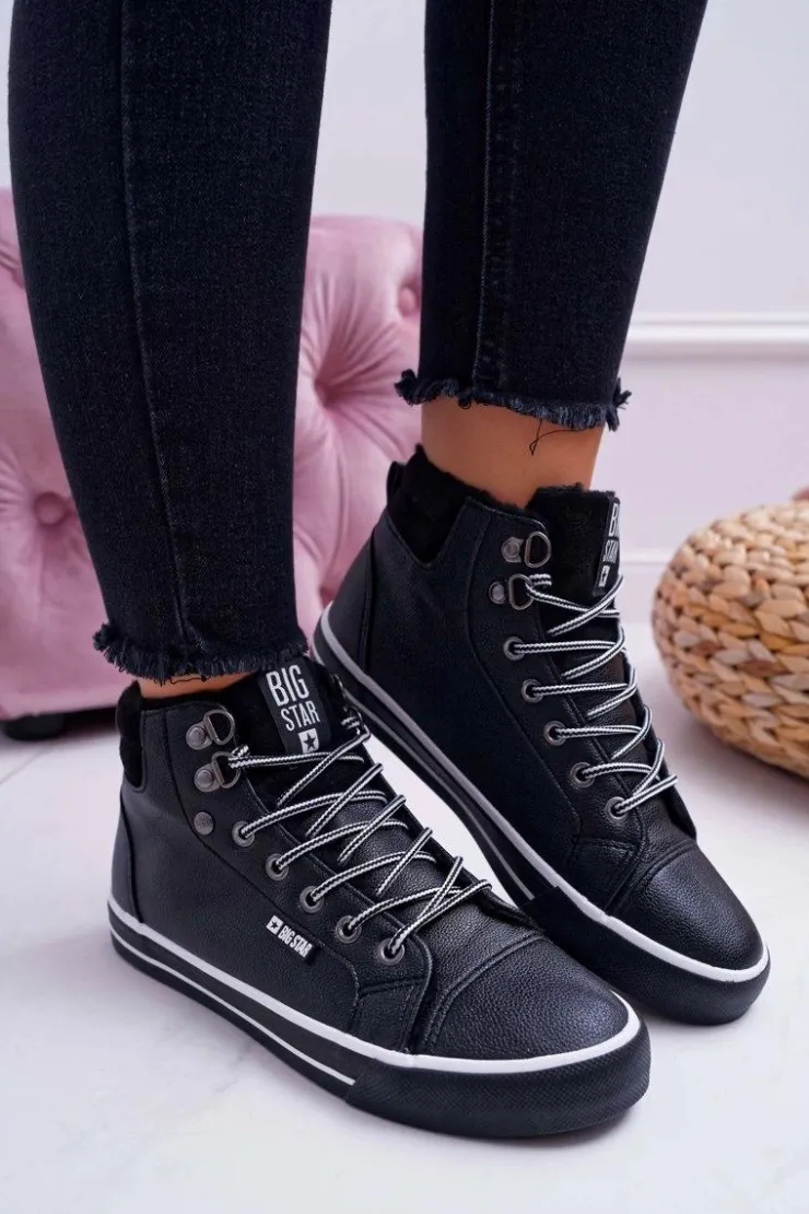 Big Star Shoes Trampki Ocieplane|Trampki Damskie Big Star*Trampki Damskie Big Star Wysokie Czarne Ocieplane EE274410