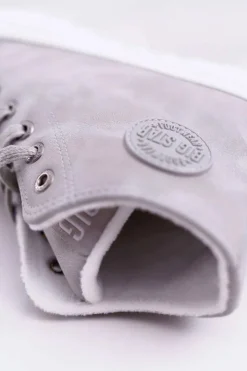 Hot Big Star Shoes Trampki Damskie Big Star Wysokie Ocieplane Szare EE274114