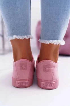 Big Star Shoes Trampki Damskie Big Star|Trampki Damskie Niskie*Trampki Damskie Big Star Zamsz Różowe EE274047