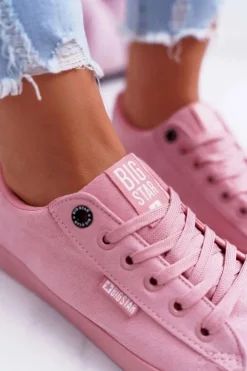 Big Star Shoes Trampki Damskie Big Star|Trampki Damskie Niskie*Trampki Damskie Big Star Zamsz Różowe EE274047