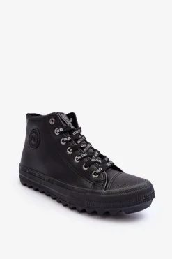 Damskie Big Star Shoes Trampki Damskie Big Star Wysokie Ocieplane Czarne EE274110