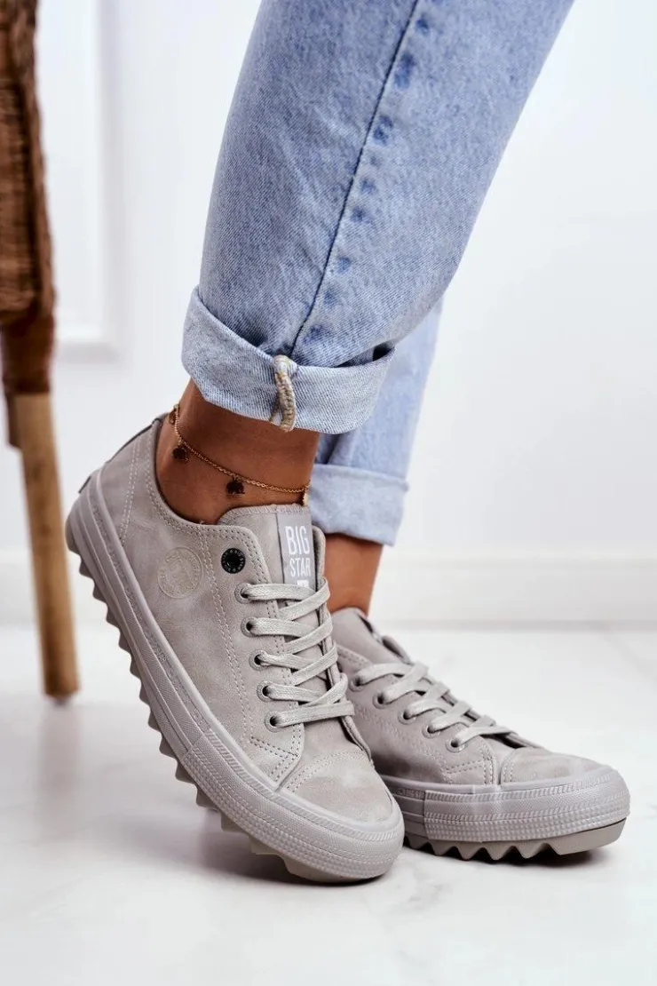 Discount Big Star Shoes Trampki Damskie Big Star Szare GG274075
