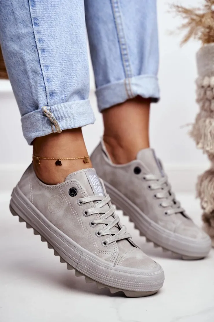 Discount Big Star Shoes Trampki Damskie Big Star Szare GG274075