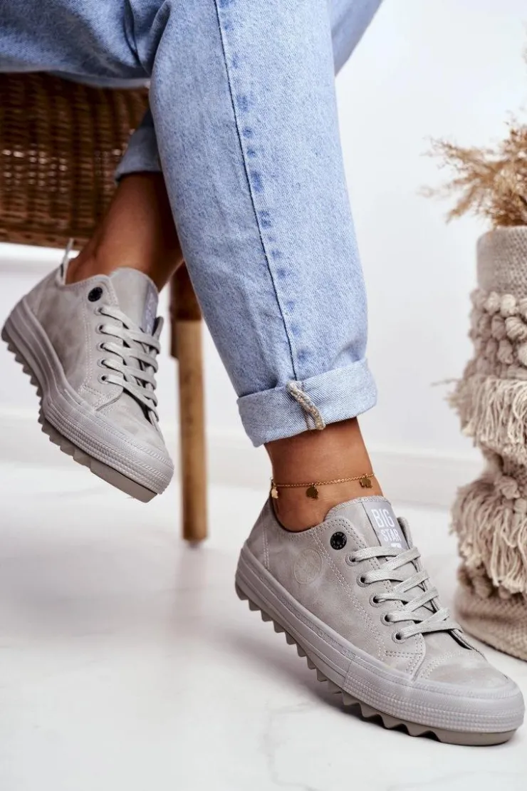 Discount Big Star Shoes Trampki Damskie Big Star Szare GG274075