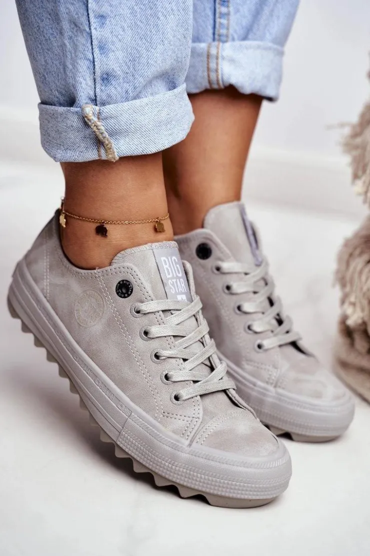 Discount Big Star Shoes Trampki Damskie Big Star Szare GG274075