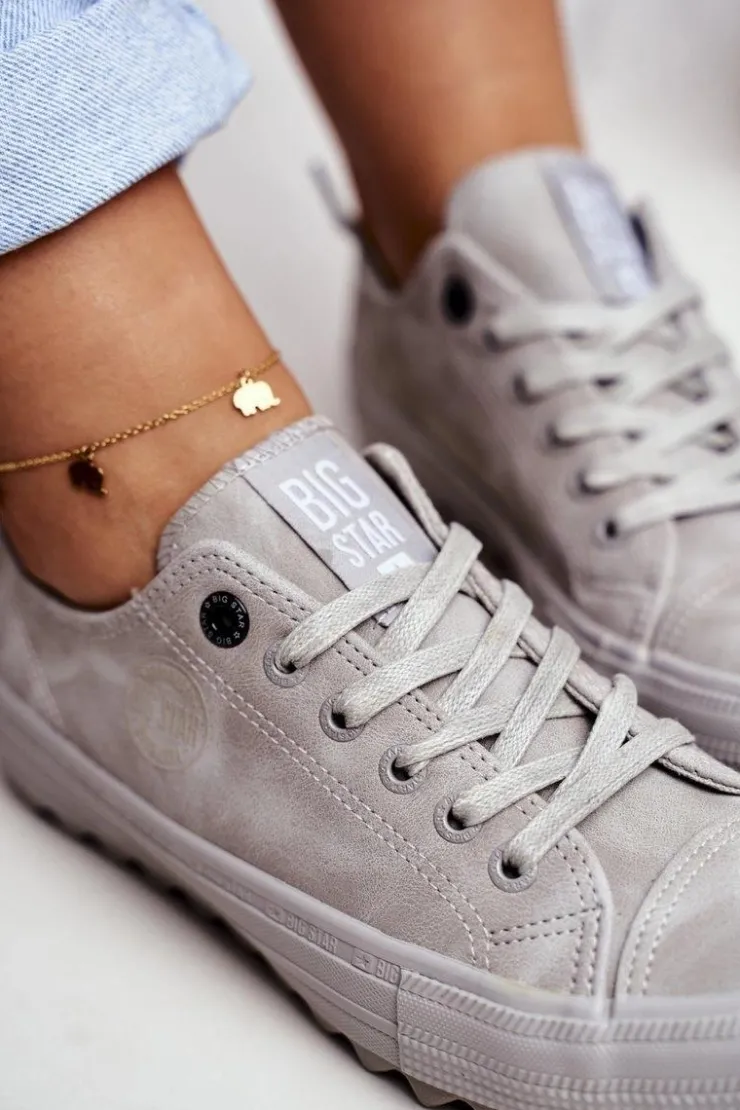 Discount Big Star Shoes Trampki Damskie Big Star Szare GG274075