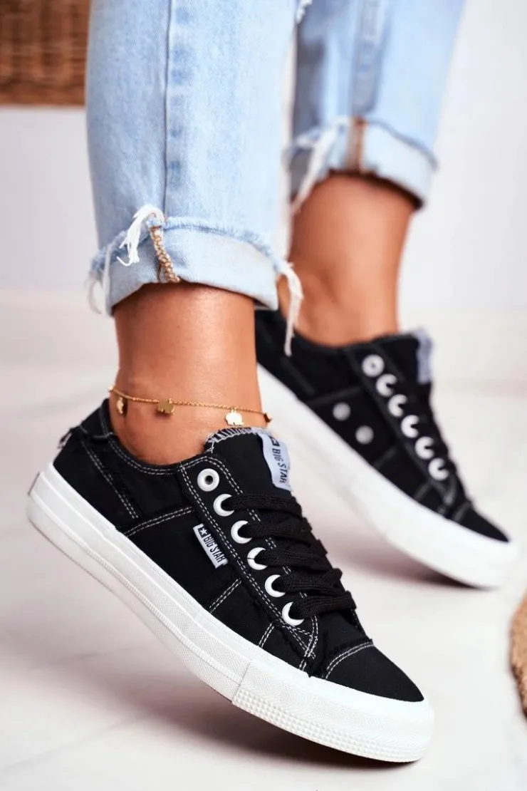 Big Star Shoes Trampki Damskie Big Star|Trampki Damskie Niskie*Trampki Damskie Big Star Czarne DD274446