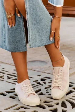 Sale Big Star Shoes Trampki Damskie Big Star RR274732 Jasnoróżowe Różowy