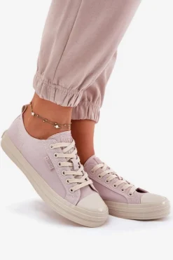 Sale Big Star Shoes Trampki Damskie Big Star RR274732 Jasnoróżowe Różowy